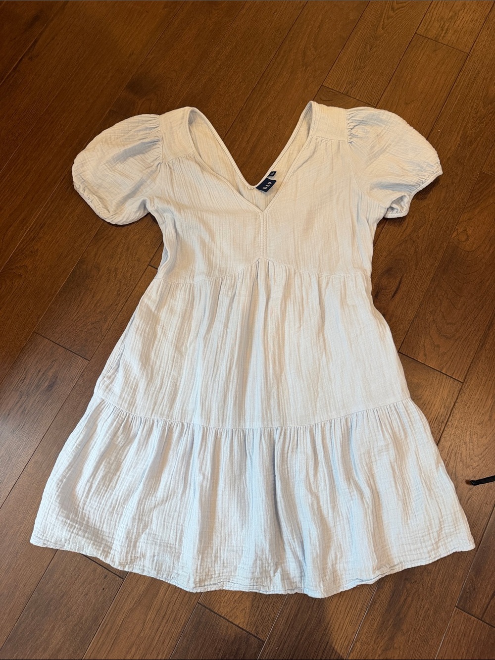 GAP Gauze Puff Sleeve Mini Dress Light Blue Size Large - C73-045